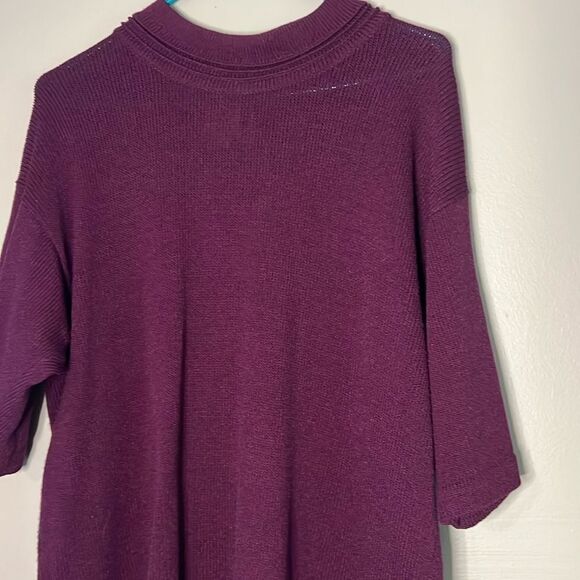 Vintage Helen Hsu Purple Short Sleeve Top Size  1X - Picture 2 of 10
